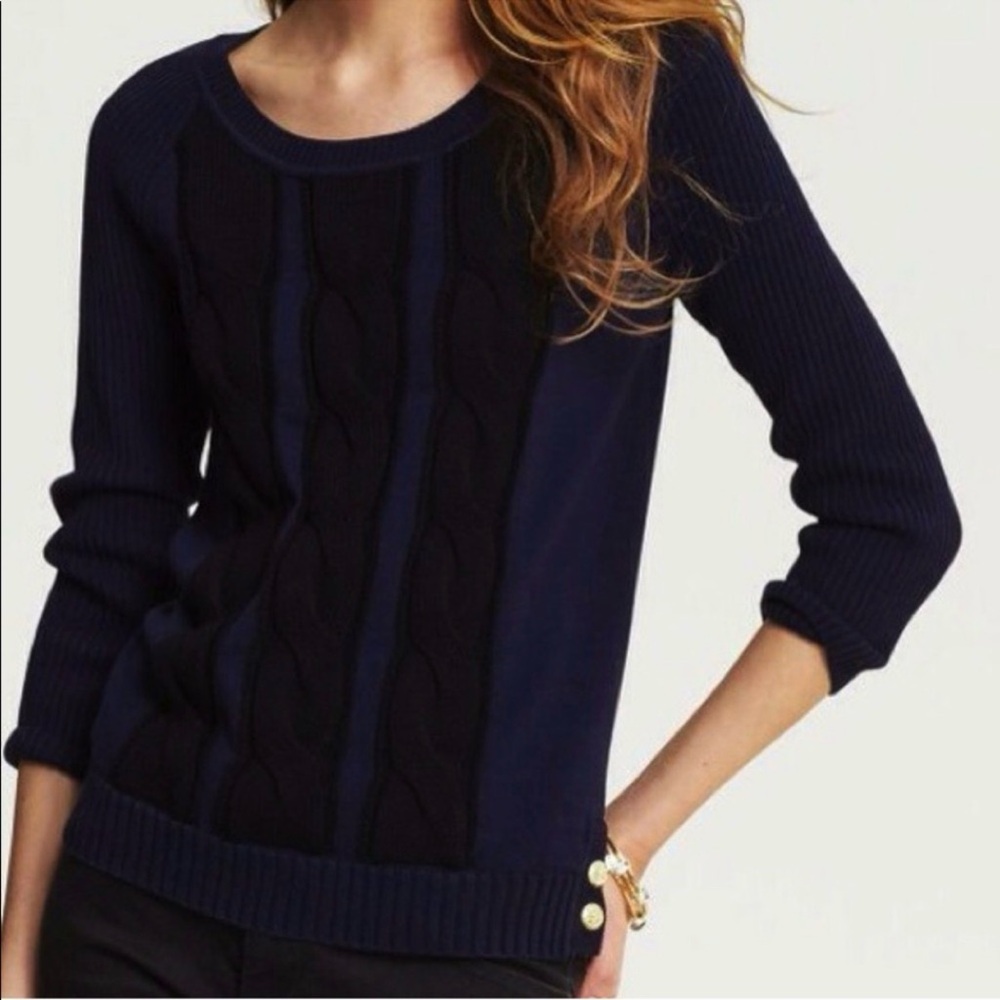 Banana Republic nautical cable knit pullover sweater